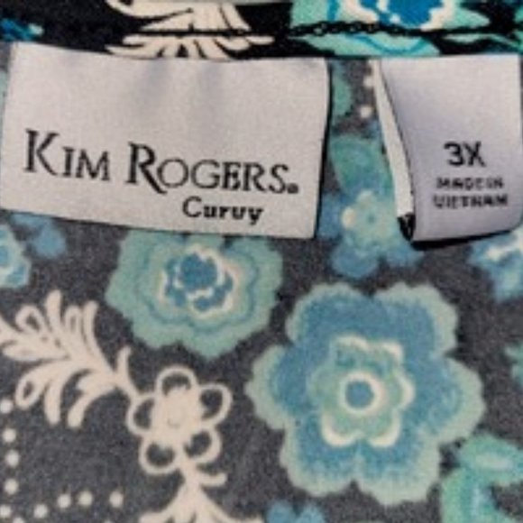 KIM ROGERS Blouse - 3X - Multi-Blues - 3/4 Sleeves - Picture 3 of 3